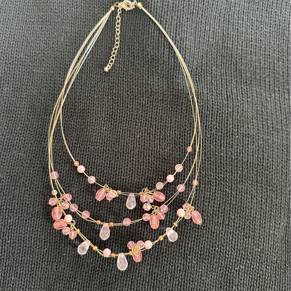 Elegant Pink Beaded Necklace